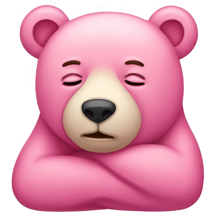Sleepy pink bear emoji