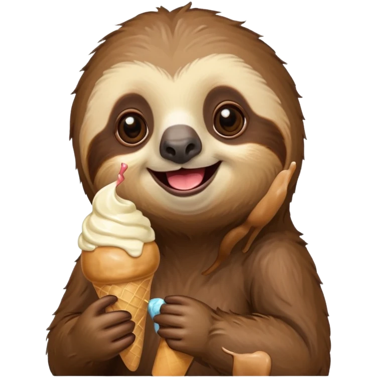 Sloth eating ice cream  emoji