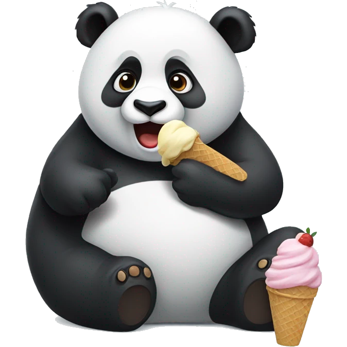 Panda eating ice cream emoji