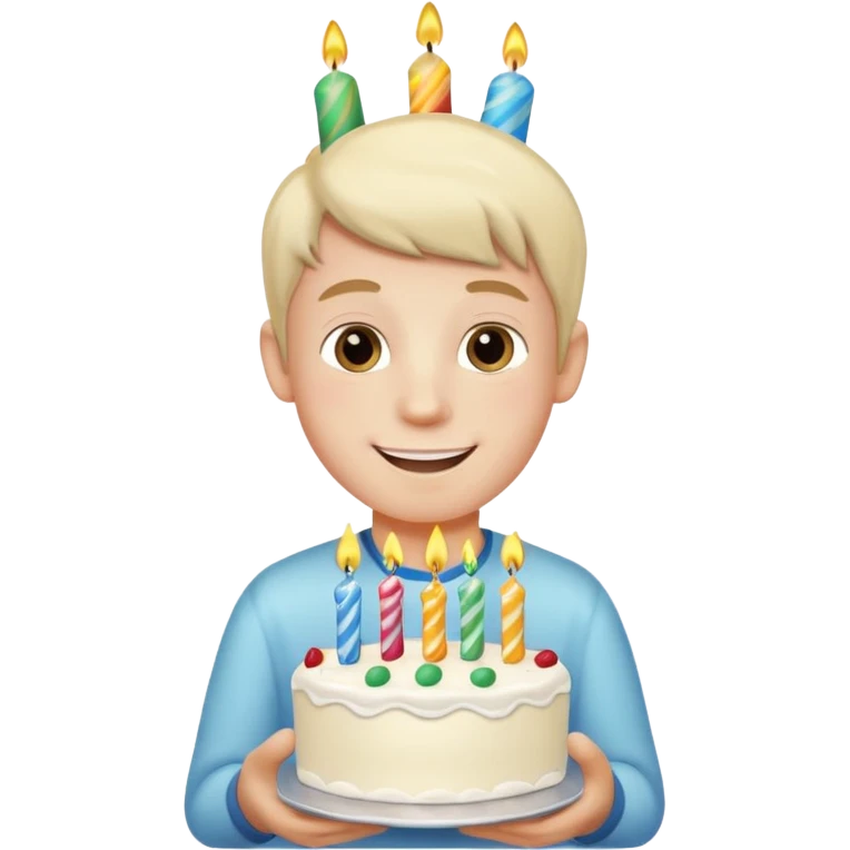 boy with birthday cake emoji