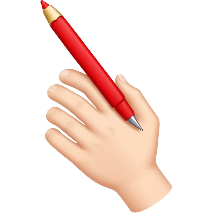 рука готовая к письму держит красную ручку emoji