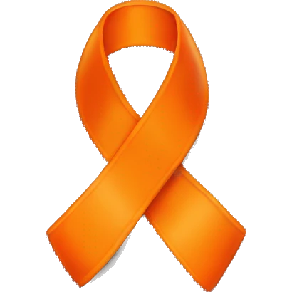 Orange leukemia ribbon emoji