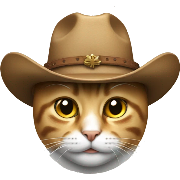 Cat wearing a cowboy hat emoji