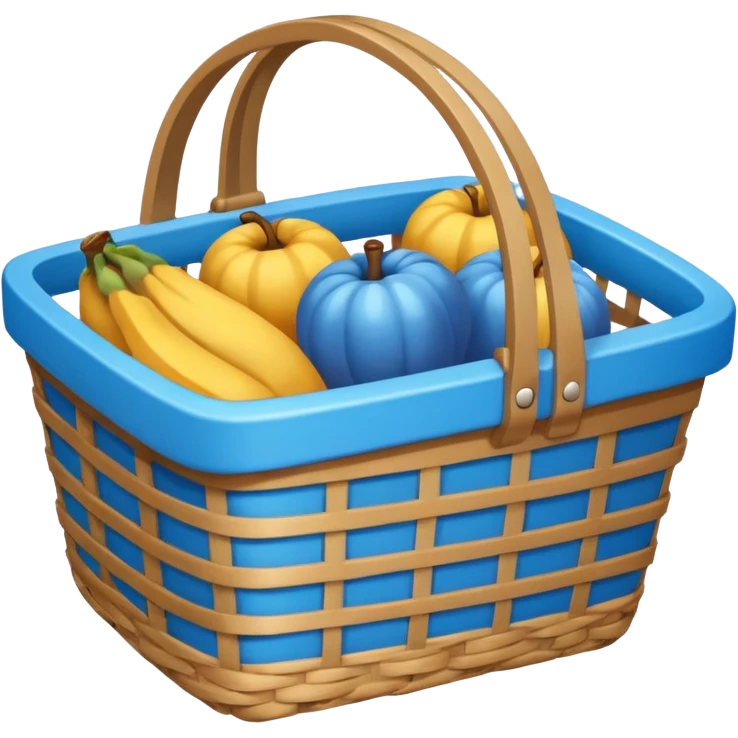 cesta de compras azul ciano emoji