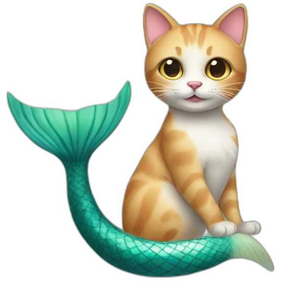 cat with a mermaid tail emoji
