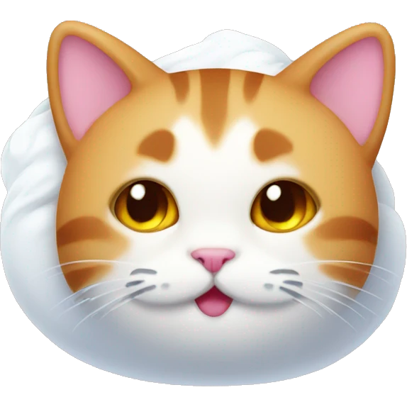 Cat as a marshmallow emoji