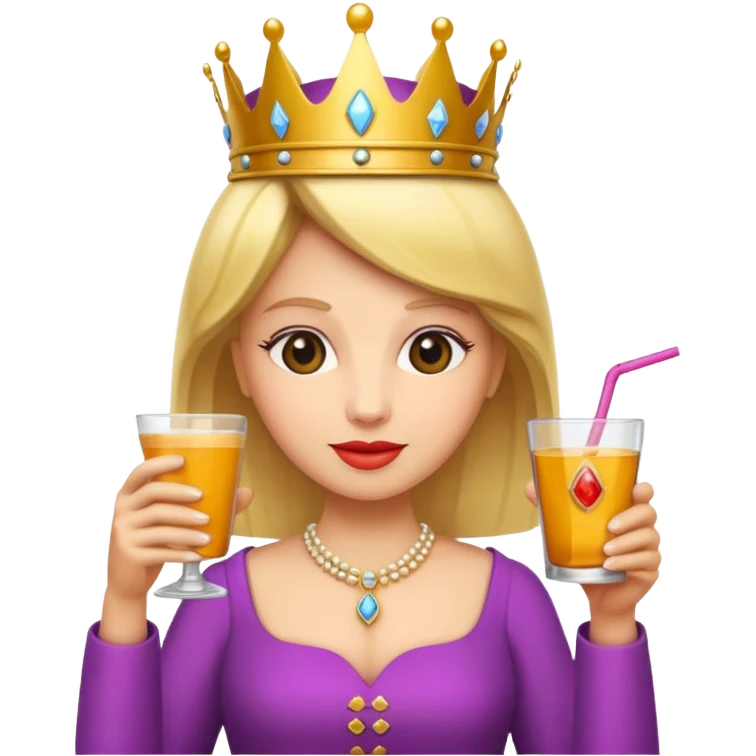 queen with drink emoji
