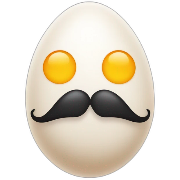 upside-down-egg with mustache emoji