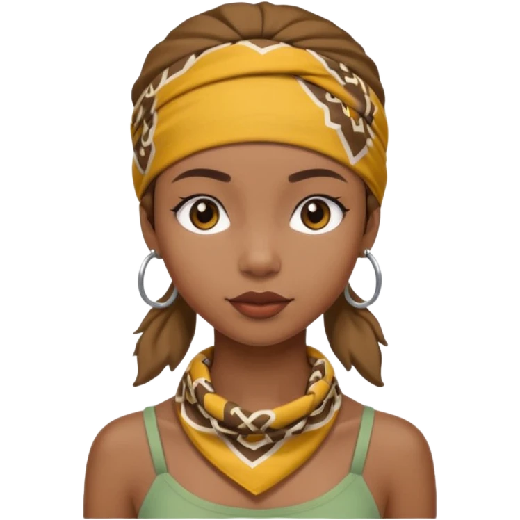 African American girl thats a bit skinny with bandanna on head emoji