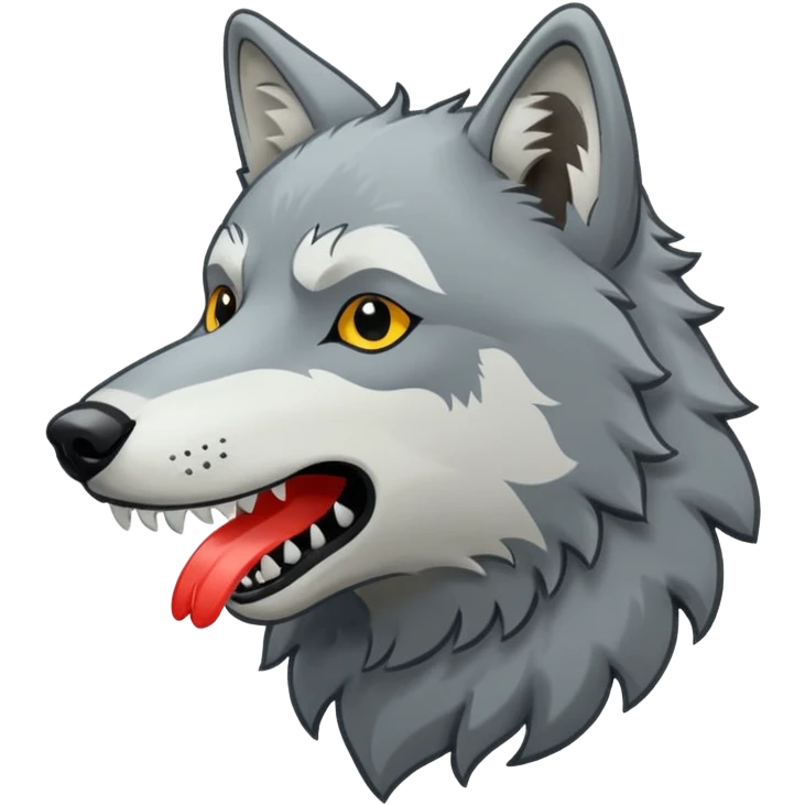 создай стикер волка пожирающего трафарет с надписью СКИДОША emoji