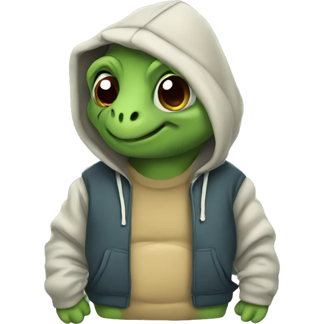 Turtle wearing a hoodie emoji