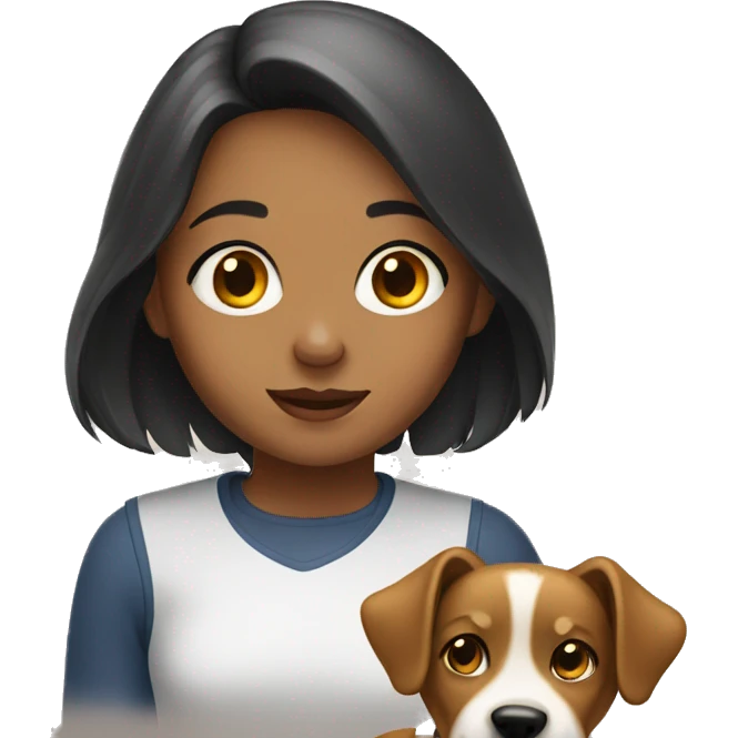 Girl with a dog emoji