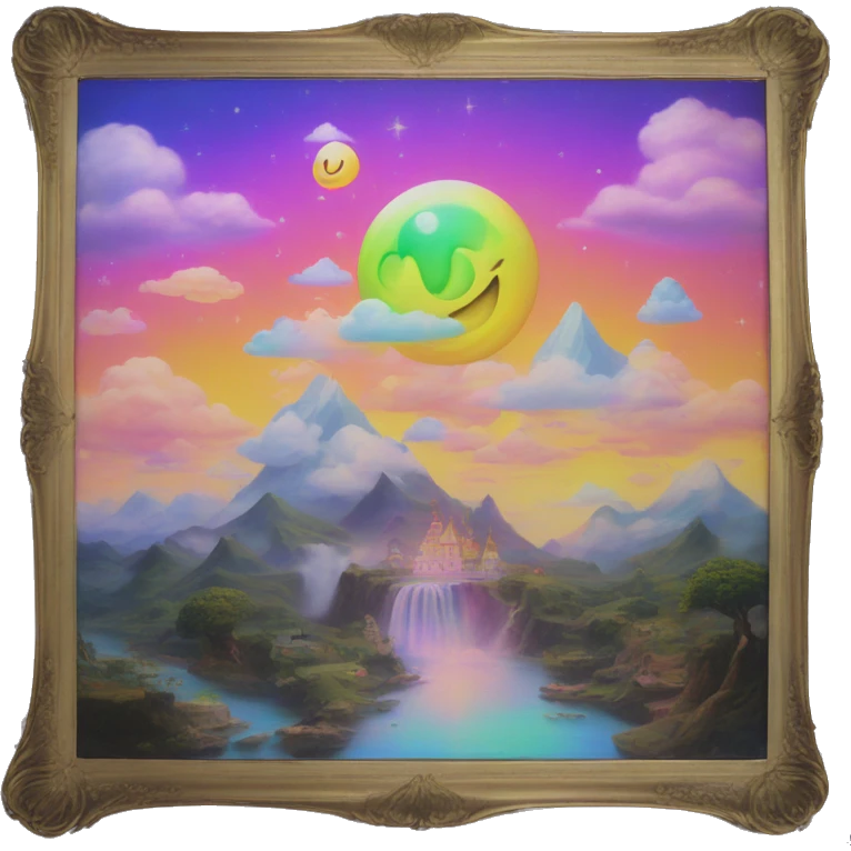 dreamland picture painting holographic in frame  emoji