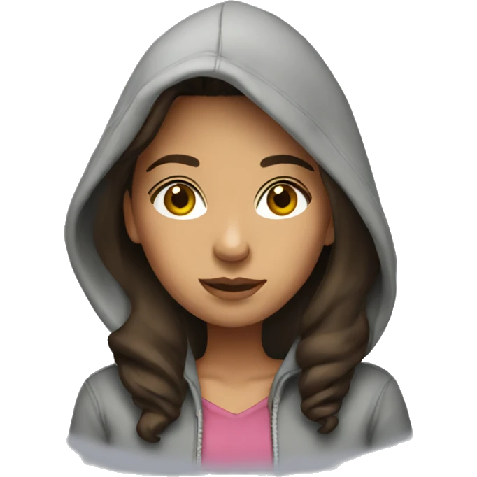 brunette girl wearing a hoodie emoji
