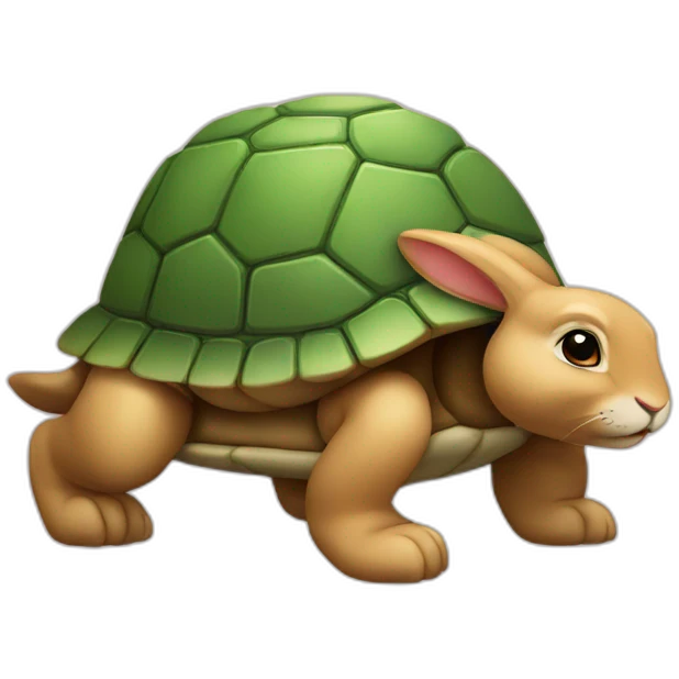 lapin sur tortue emoji