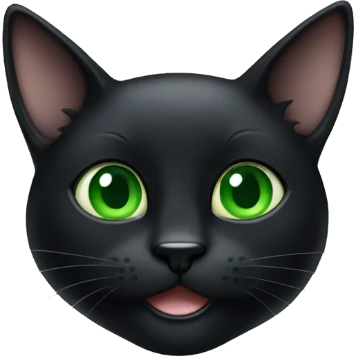 Playful black cat with green eyes  emoji
