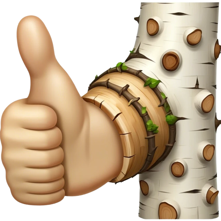 thumbs up emoji made of birch tree emoji