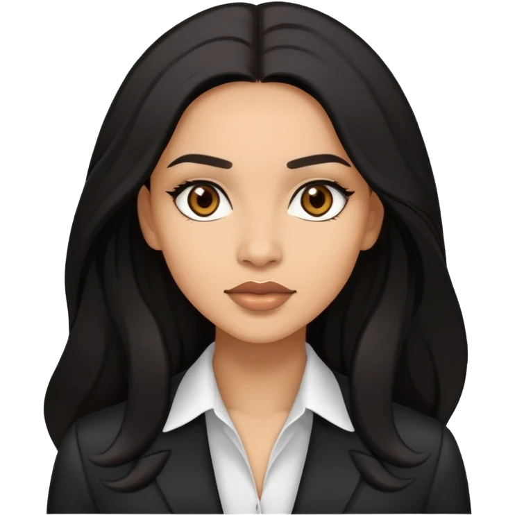 Business woman lightskin brown dark black long hair emoji