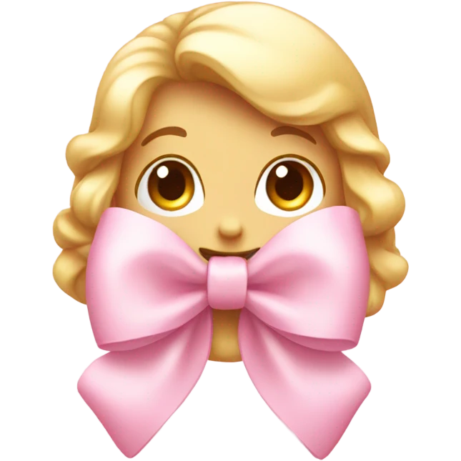 cute light pink bow  emoji