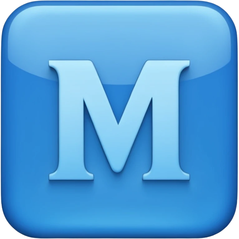 create CAPTIAL LETTER " MA " IN SQUARE SHAPE BLUE BACKGROUND emoji