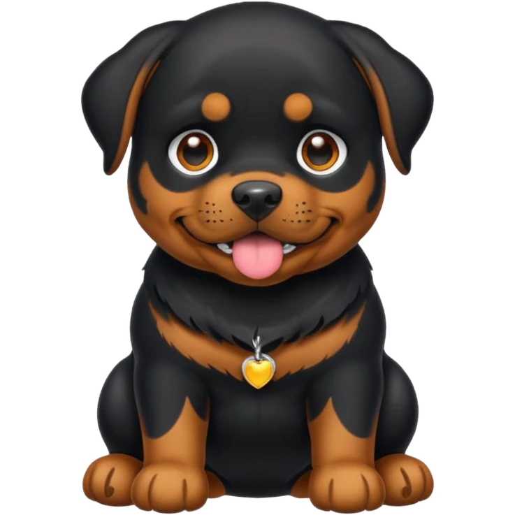Crie um emoji de um cachorro rottweiler preto emoji