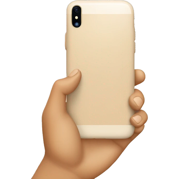 beige Iphone in hand emoji