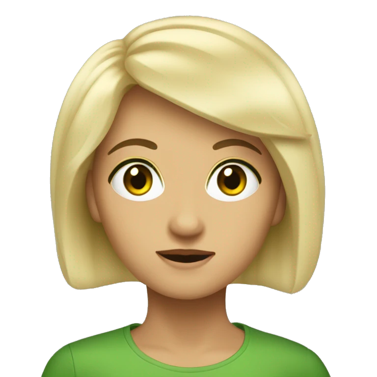 rubia ojos verdes pelo liso  emoji