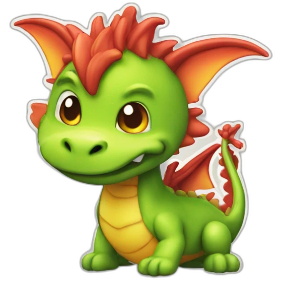different emojies cute dragon, 3d, sticker emoji