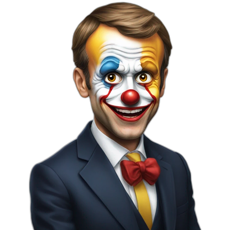 Emmanuel Macron is a killer clown emoji