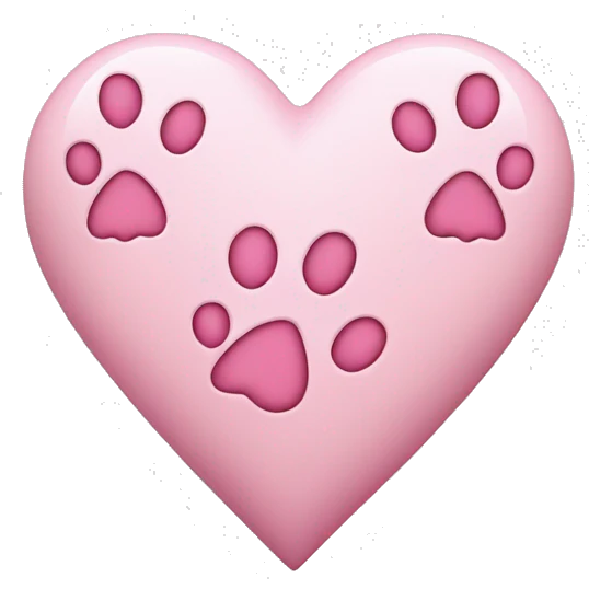 White heart with pink paw prints  emoji