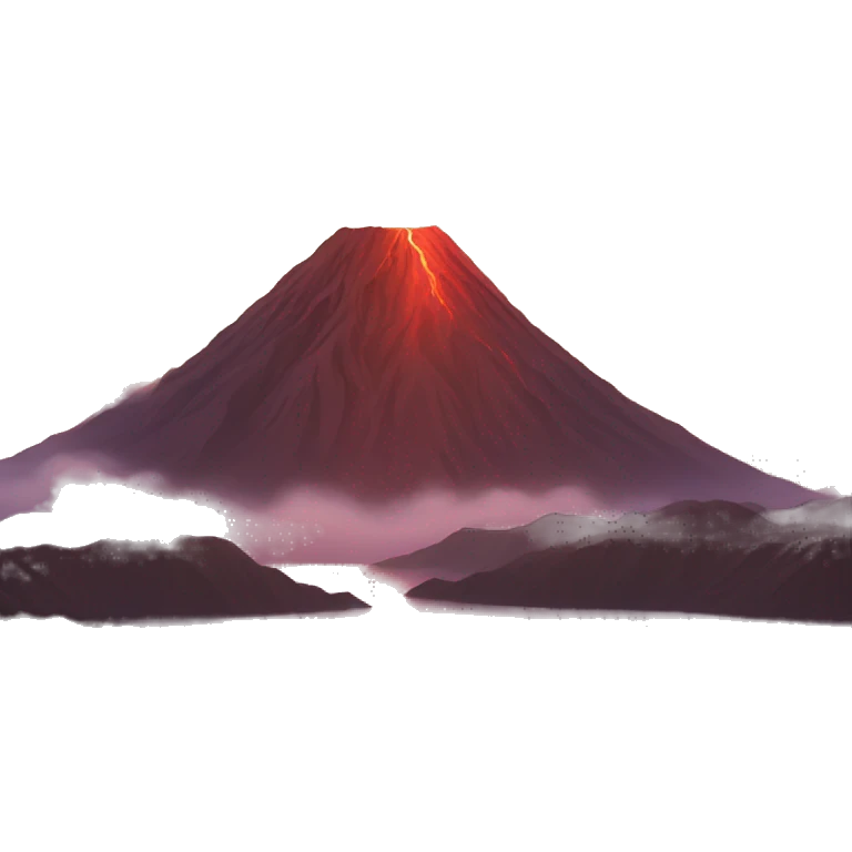 calm volcano, relief, sunset, golden hour emoji