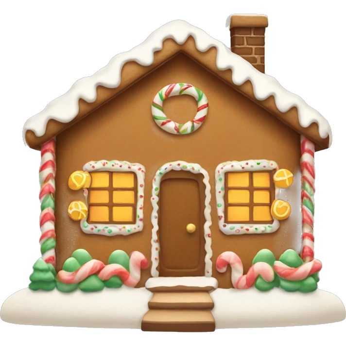Cozy gingerbread house emoji