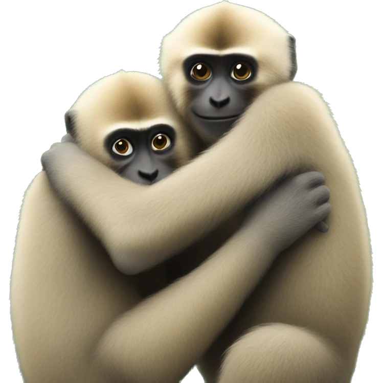 Gibbons hugging  emoji