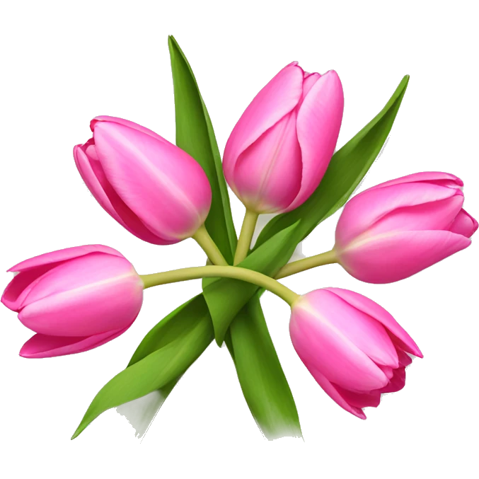 Pink tulips with a bow emoji