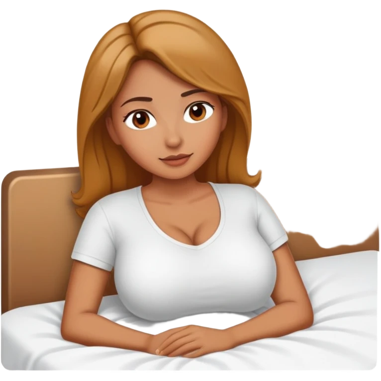 Big breasted woman on the bed emoji