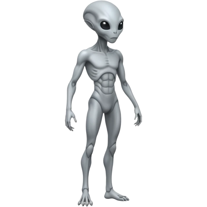 fullbody humanoid gray alien direct sideview emoji