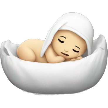 White baby Jesus in a manger alone emoji
