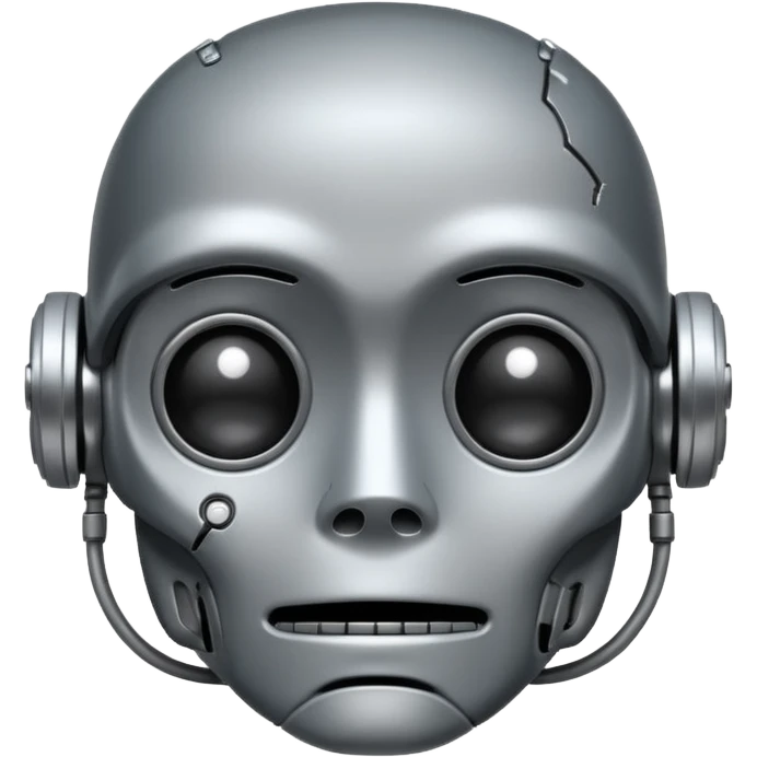 Crying robot emoji
