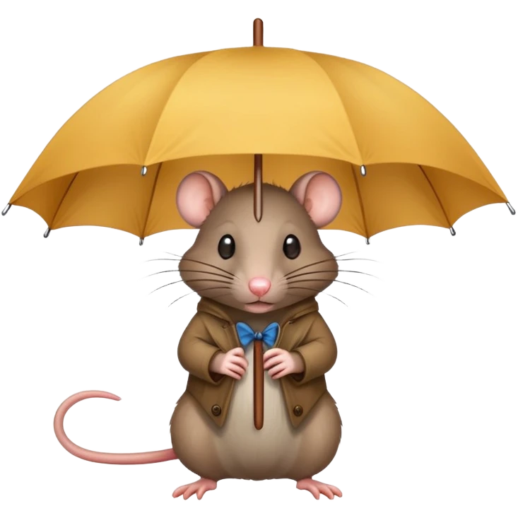 A rat wearing an umbrella  emoji