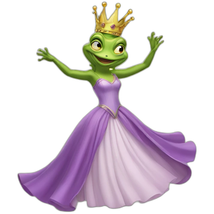 Queen of frog dancing emoji