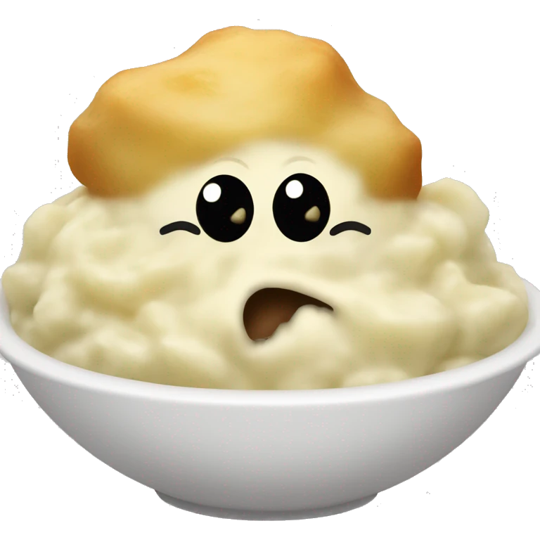 Mashed potatoes in a bowl emoji