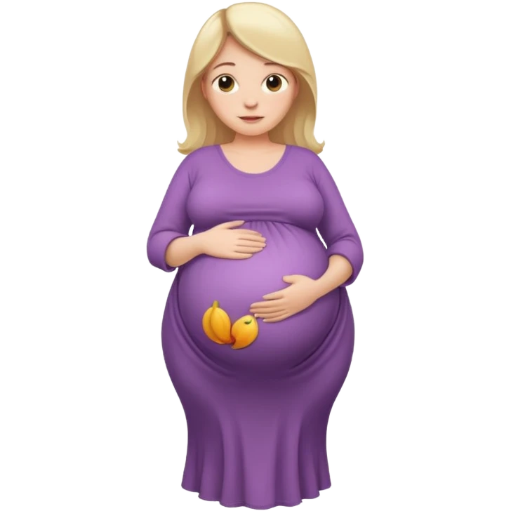 heavily pregnant woman with very large overdue belly emoji
