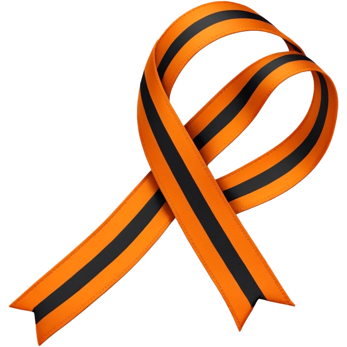 Multiple stripes orange and black ribbon emoji