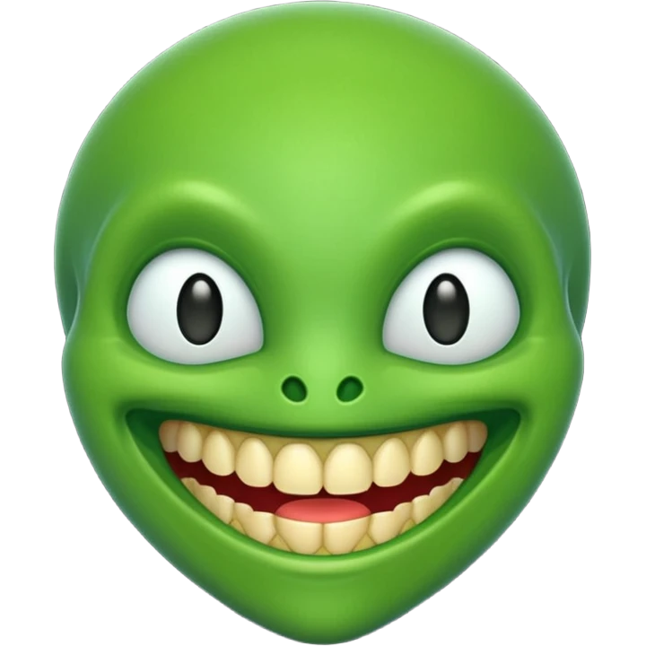 generate a classic alien emoji with teeth emoji