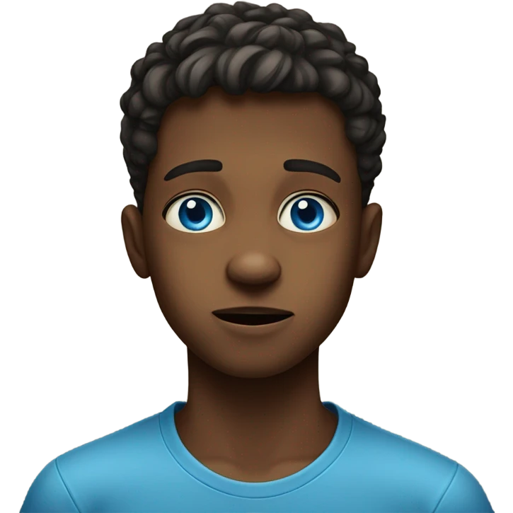 meme portrait of a boy with blue eyes  emoji