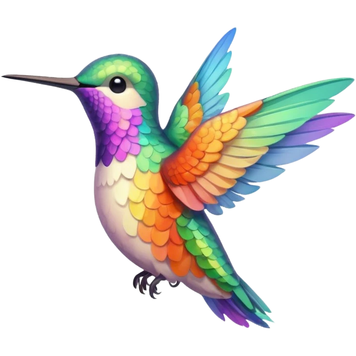 hummingbird emoji, soft pastel warm colors, friendly look emoji