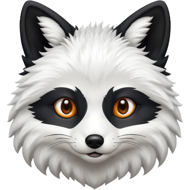 Black and white fox face  emoji
