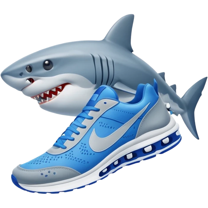 Shark with blue Nike sneakers emoji