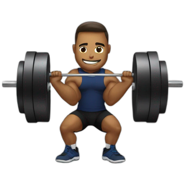 powerlifter squating heavy weights emoji