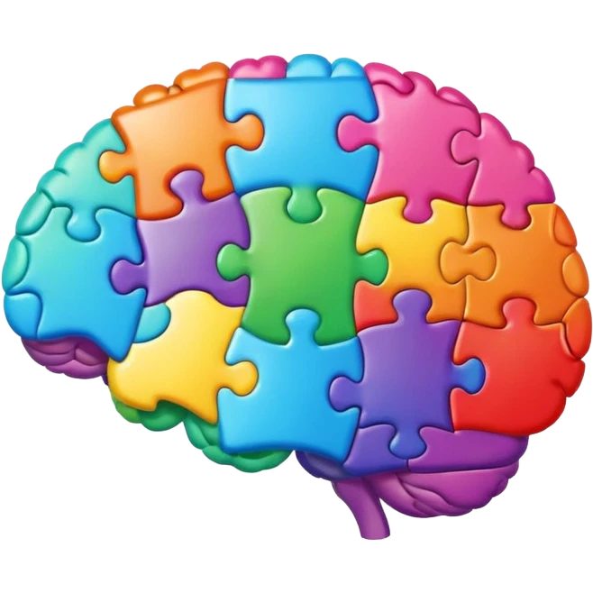 Rainbow brain with puzzle pieces  emoji